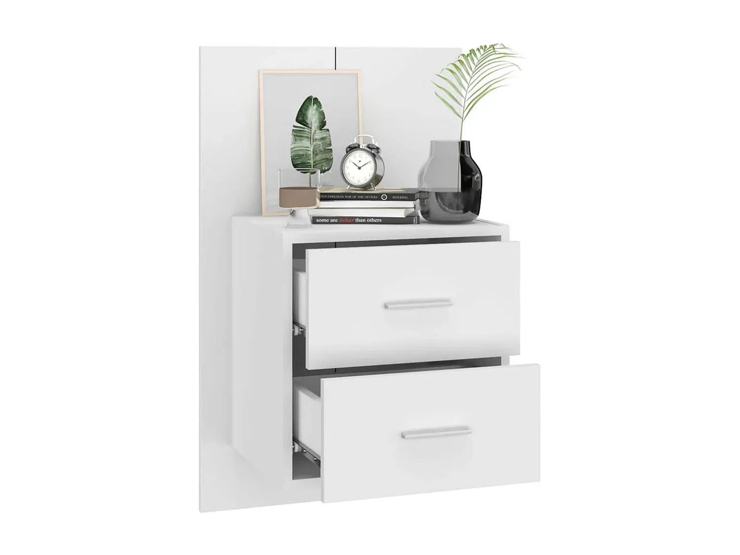 Moderner Wand-Nachttisch in Weiß-Velessaliving