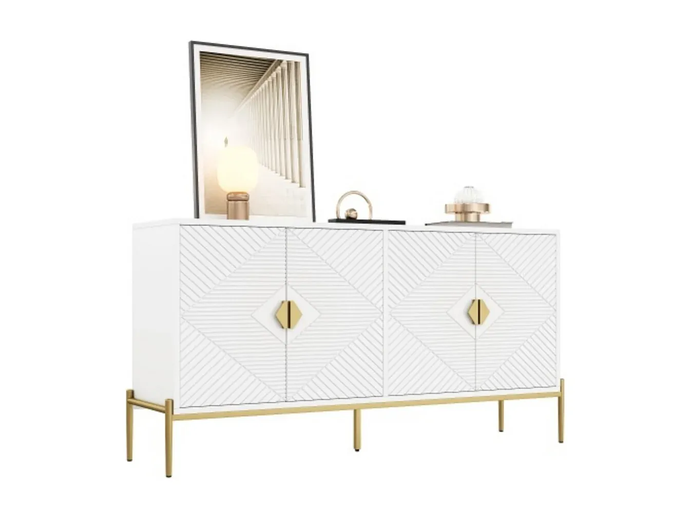 Zeitlose Anrichte für Wohn- und Esszimmer, 162 x 40 x 80 cm-Velessaliving