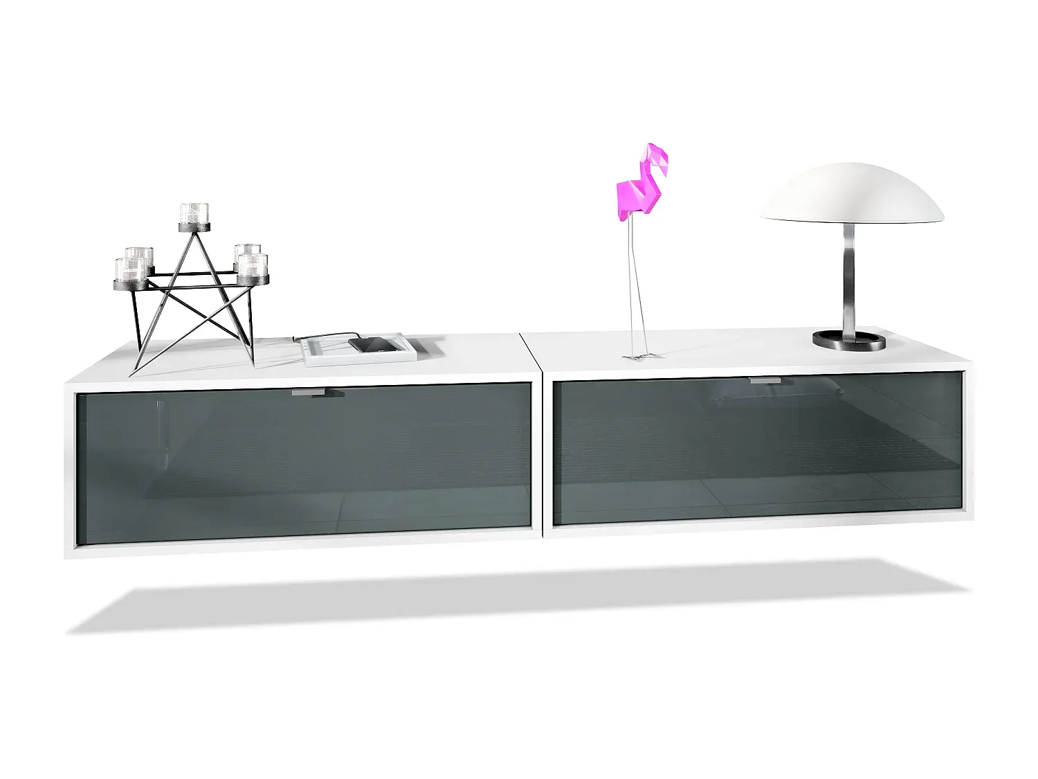 Stilvolle TV-Bank in Hochglanz-Bordeaux-Basneoion