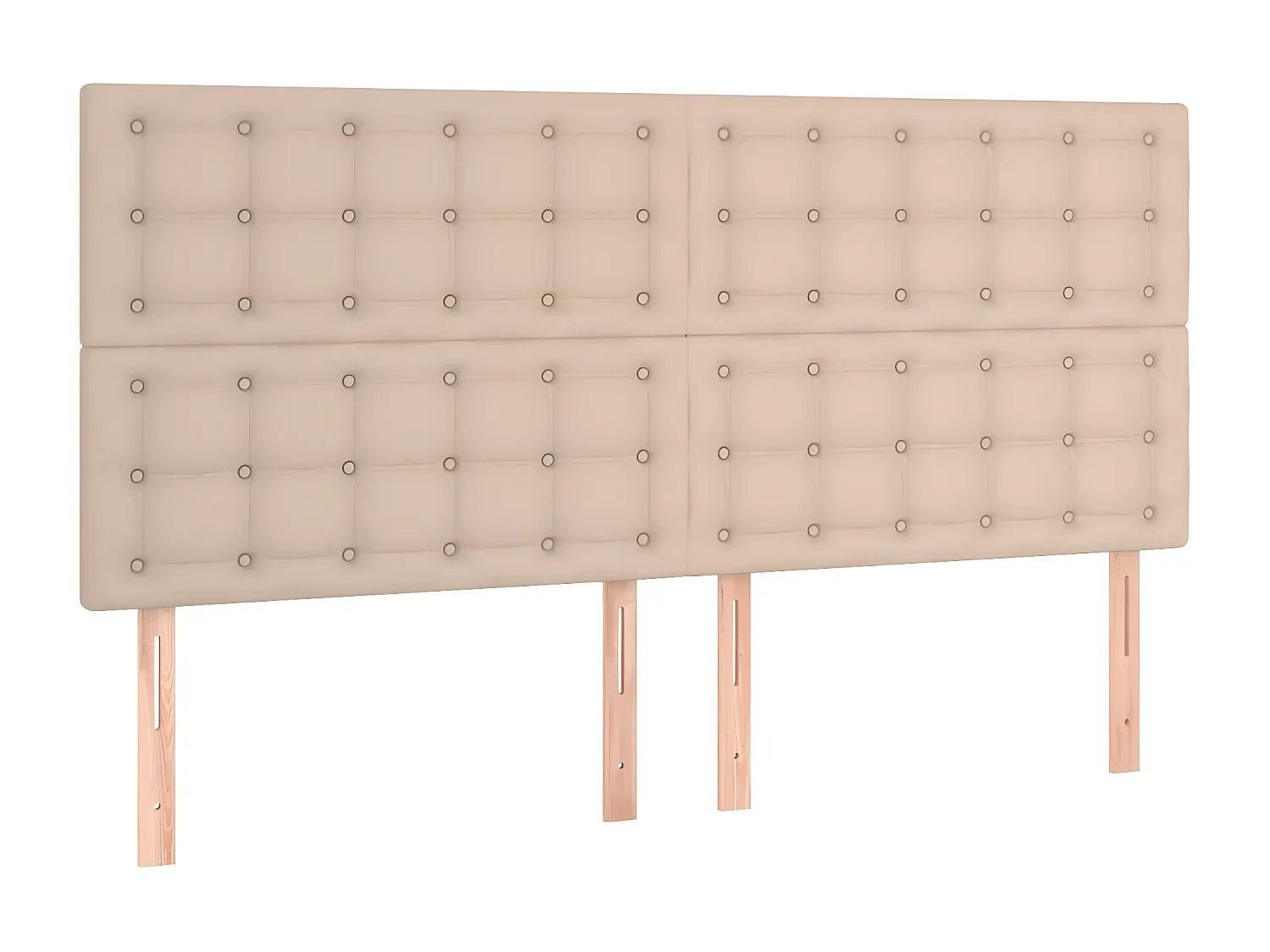 Modernes Bettkopfteil in Kunstleder, Cappuccino-Braun, 180x118/128 cm-Basneoion