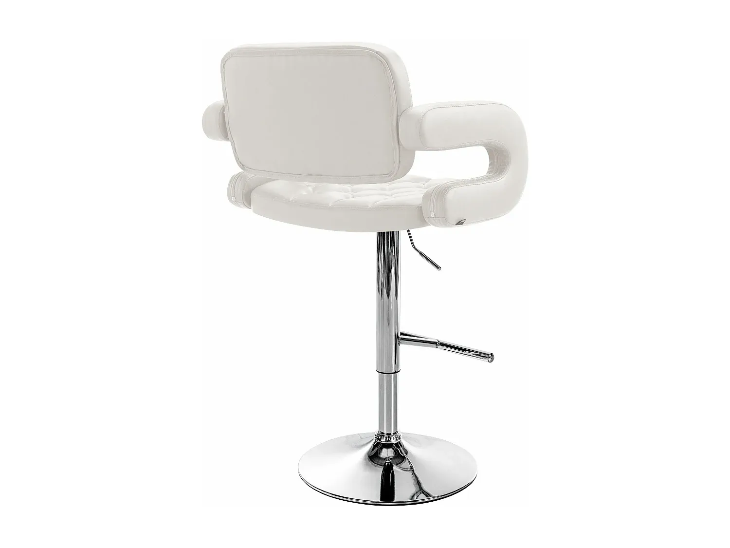 Moderner Barhocker aus Kunstleder und Metall in Weiß-Basneoion