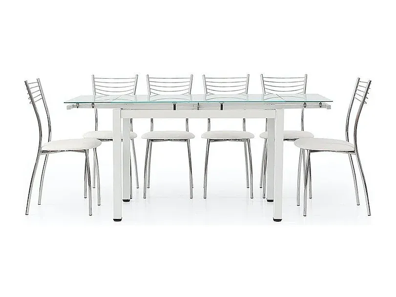 Ausziehbarer Esstisch mit Glasplatte 110x70 cm-Basneoion