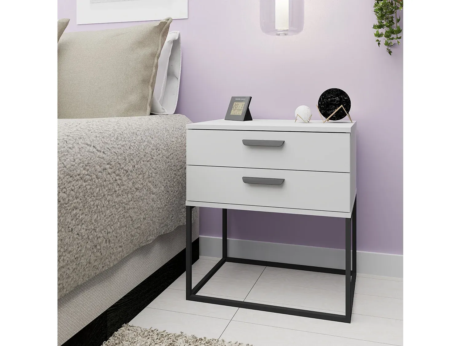 Kompakte Nachttische im 2er-Set mit viel Stauraum-Basneoion