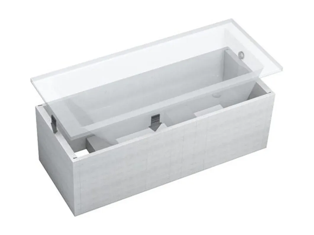 Rechteckige Badewanne 170x75 mit Zubehör-Basneoion