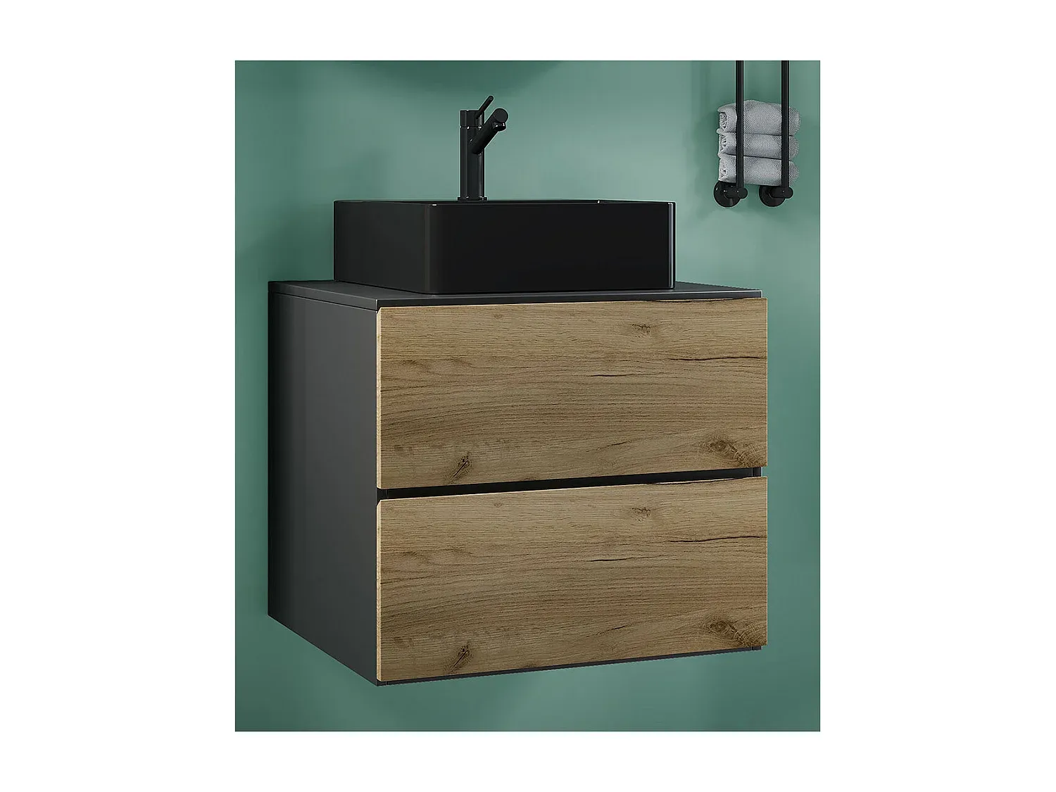 Moderner Waschplatz mit Waschtisch und Schubladen-Basneoion