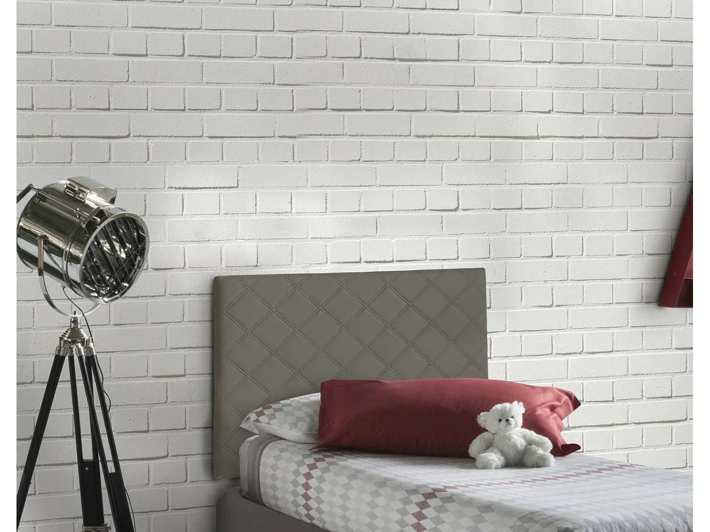 Wandmontiertes Kunstleder-Kopfteil, geeignet für Einzelbett-Basneoion