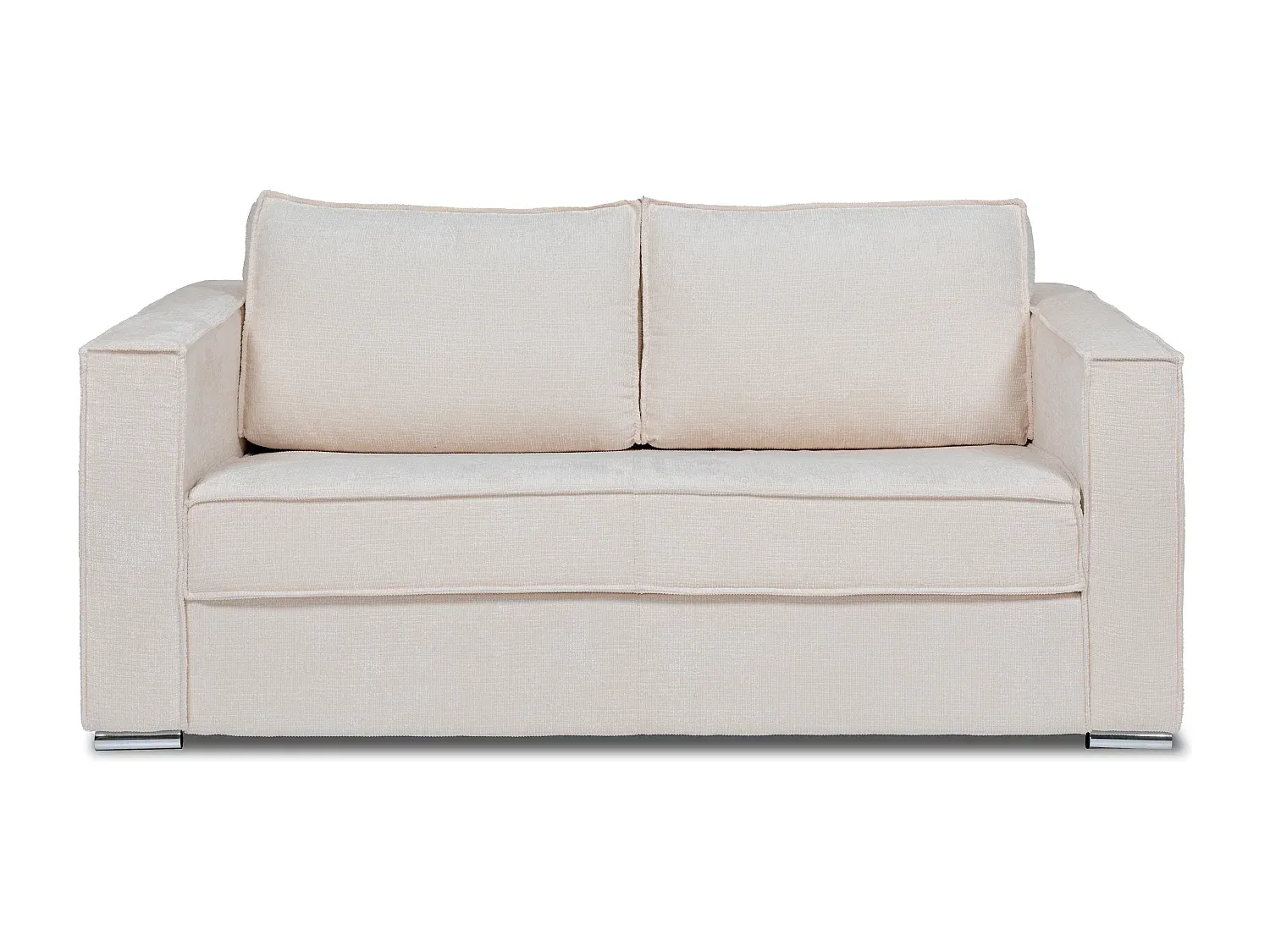 Beiges Schlafsofa mit Bettfunktion, 140 cm Liegefläche, 3-Sitzer-Basneoion