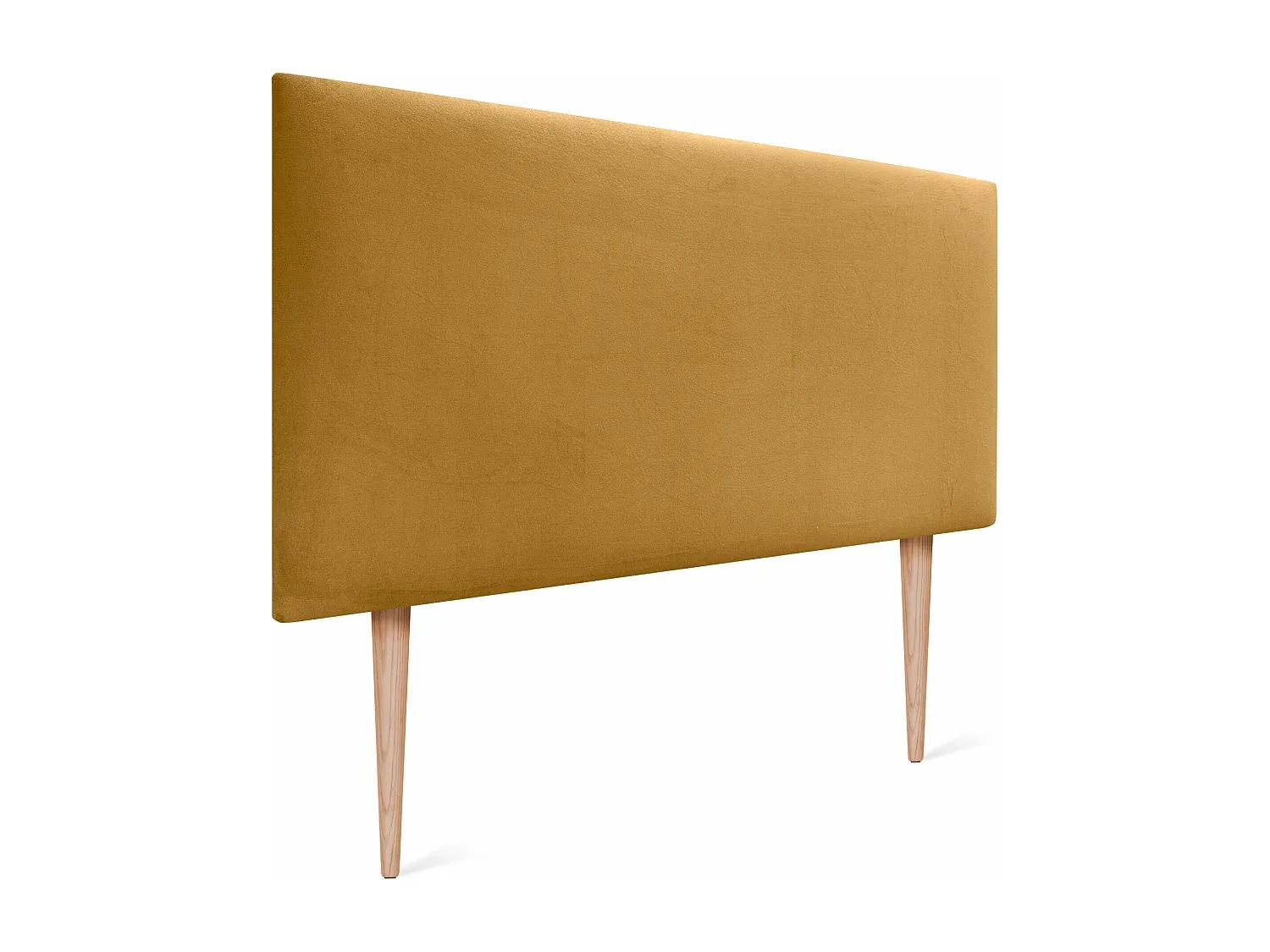 Glatte Samt-Kopfteil 90 x 105 cm mit Bettbeinen, Senf-Basneoion