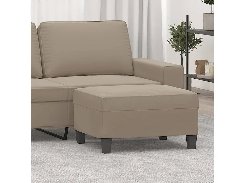 Bequemer Mikrofaser-Fußhocker in Taupe-Basneoion