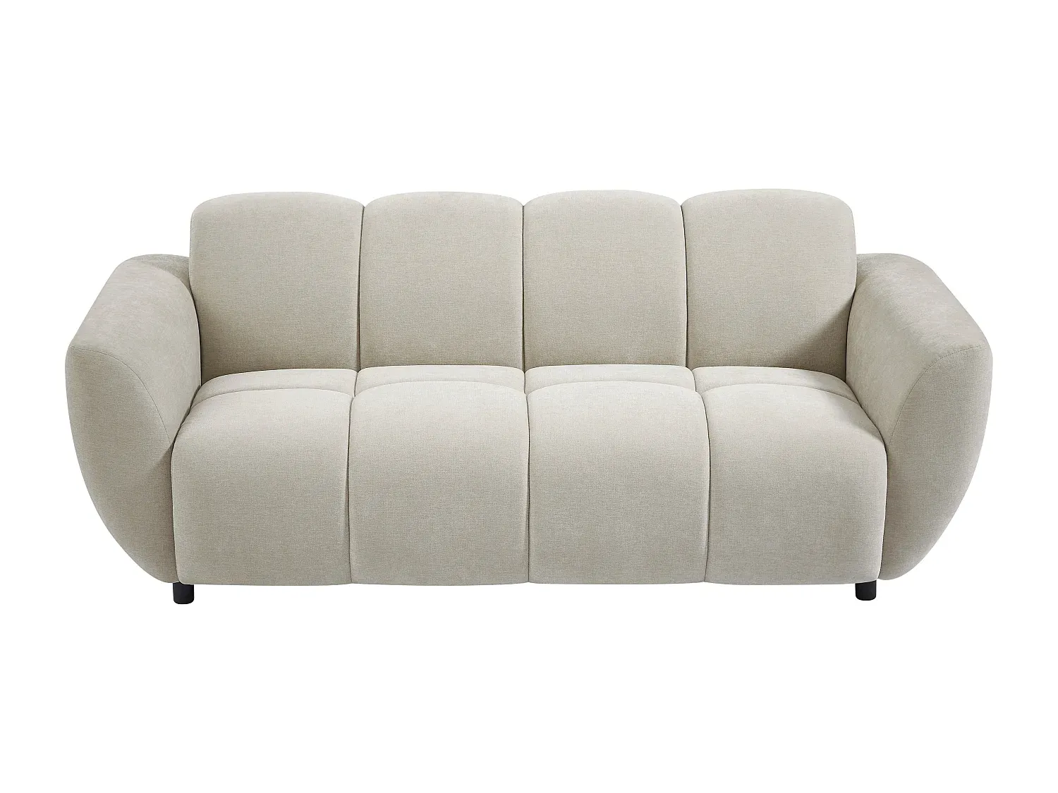 Bequemer 3-Sitzer Stoffsofa in Beige mit Stepp-Optik-Basneoion