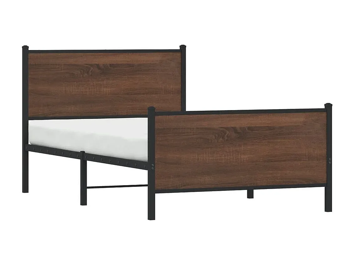 Metallbett in Eichenoptik Braun 107x203 cm-Basneoion