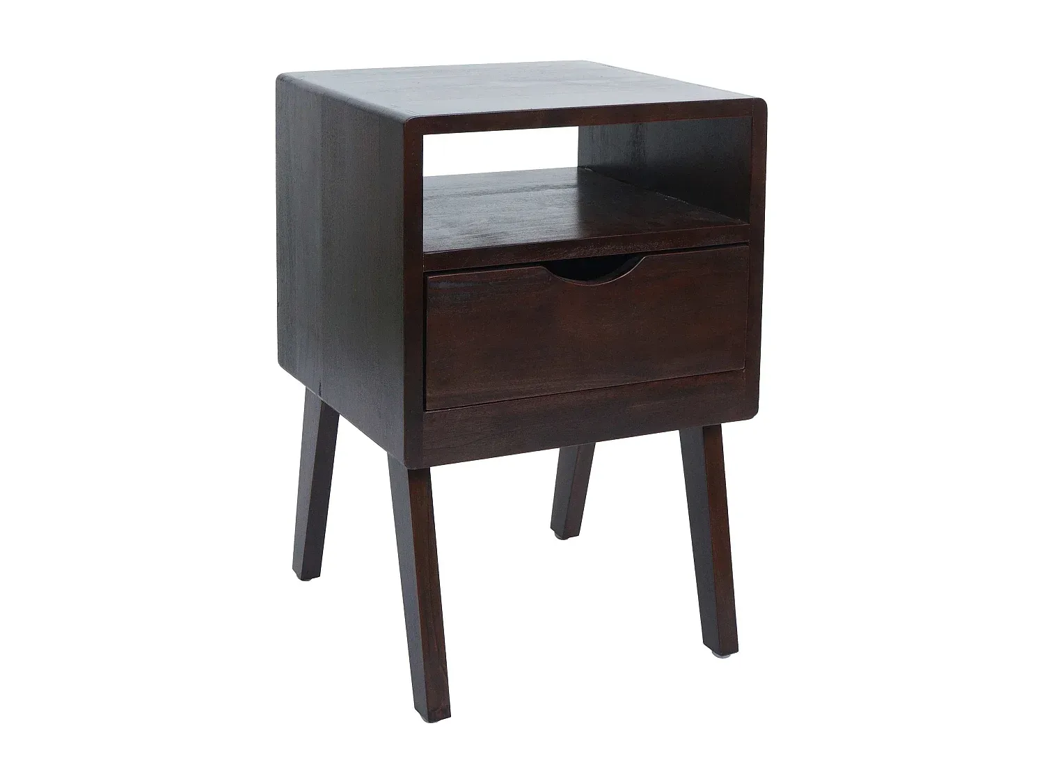 Moderner Beistelltisch aus Holz, dunkelbraun-Basneoion