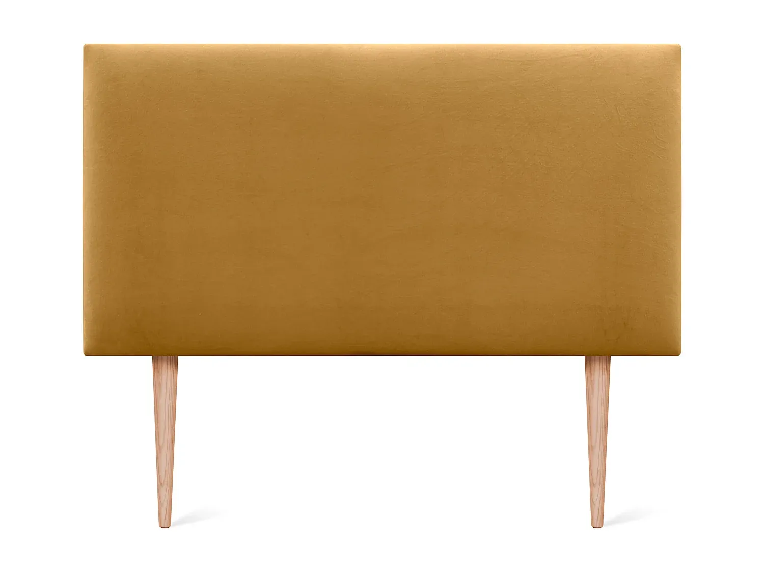 Glatte Samt-Kopfteil 90 x 105 cm mit Bettbeinen, Senf-Basneoion