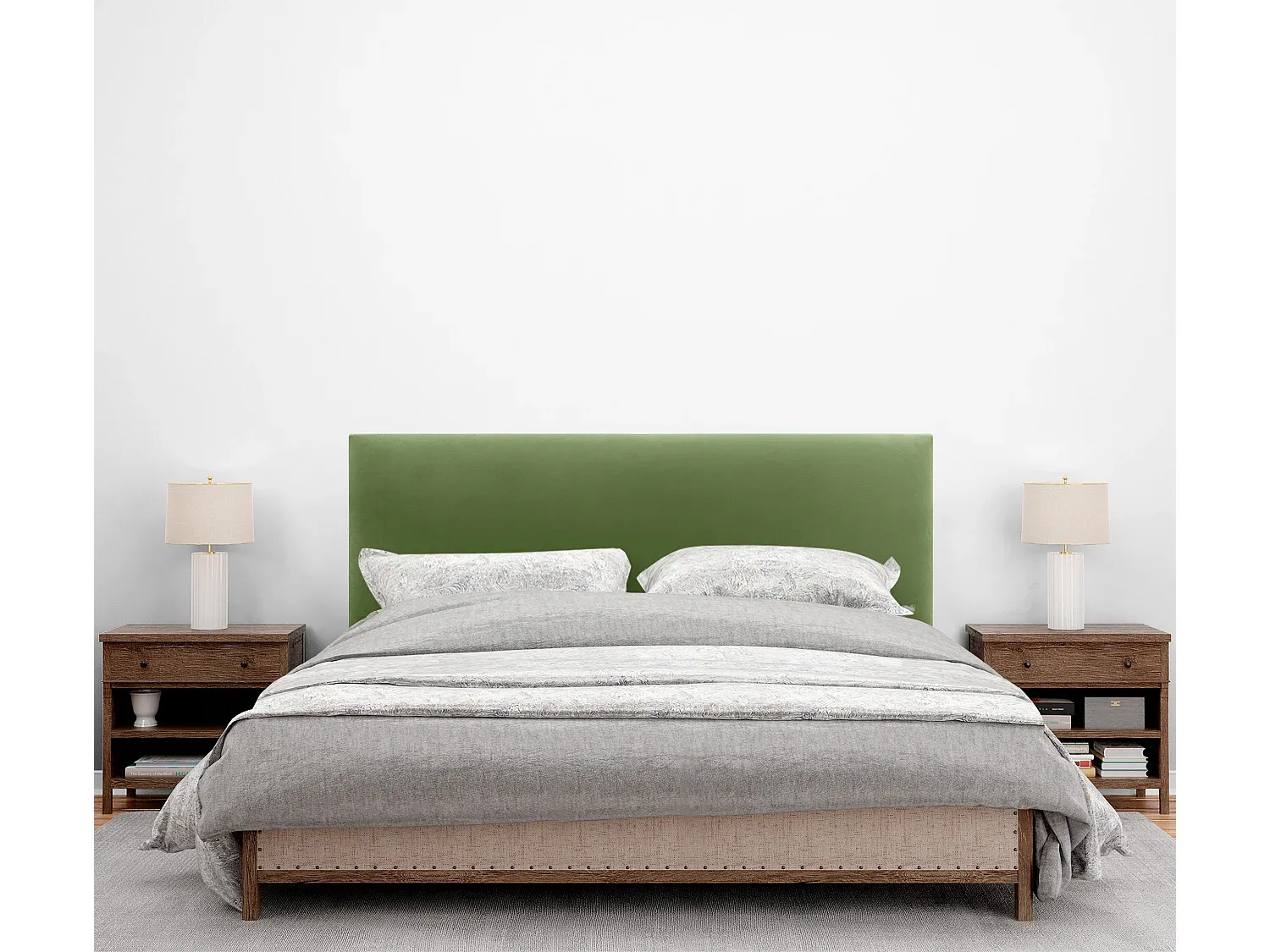 Glatte Samt-Kopfstütze, 150 x 60 cm, Dschungelgrün-Basneoion