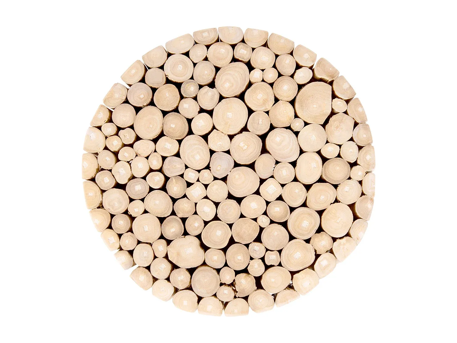 Runder Nachttisch aus Teakholz in Hellbraun, 35 cm-Basneoion