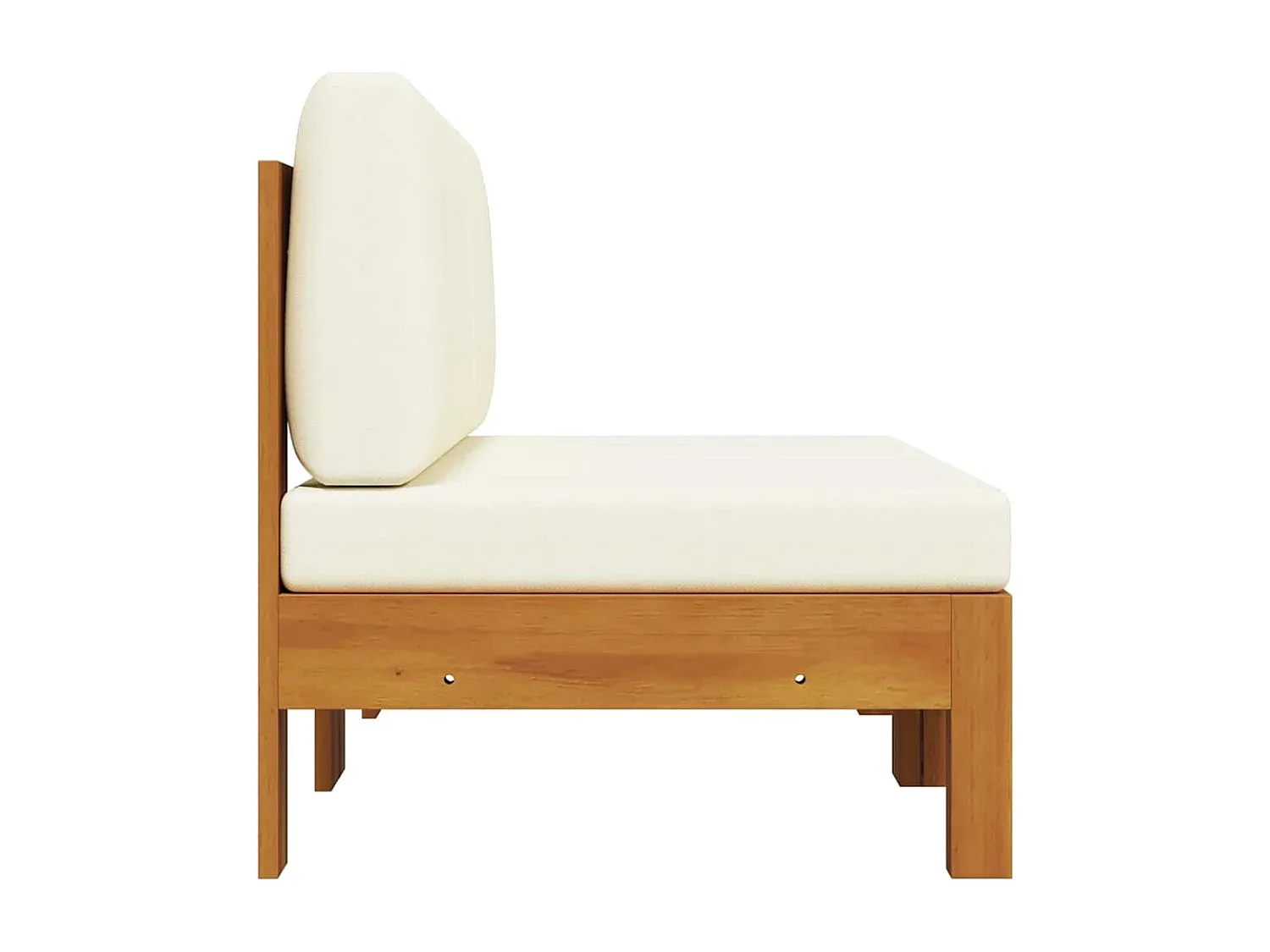 2er Set Mittelsofas mit Kissen aus Naturholz Akazie-Basneoion