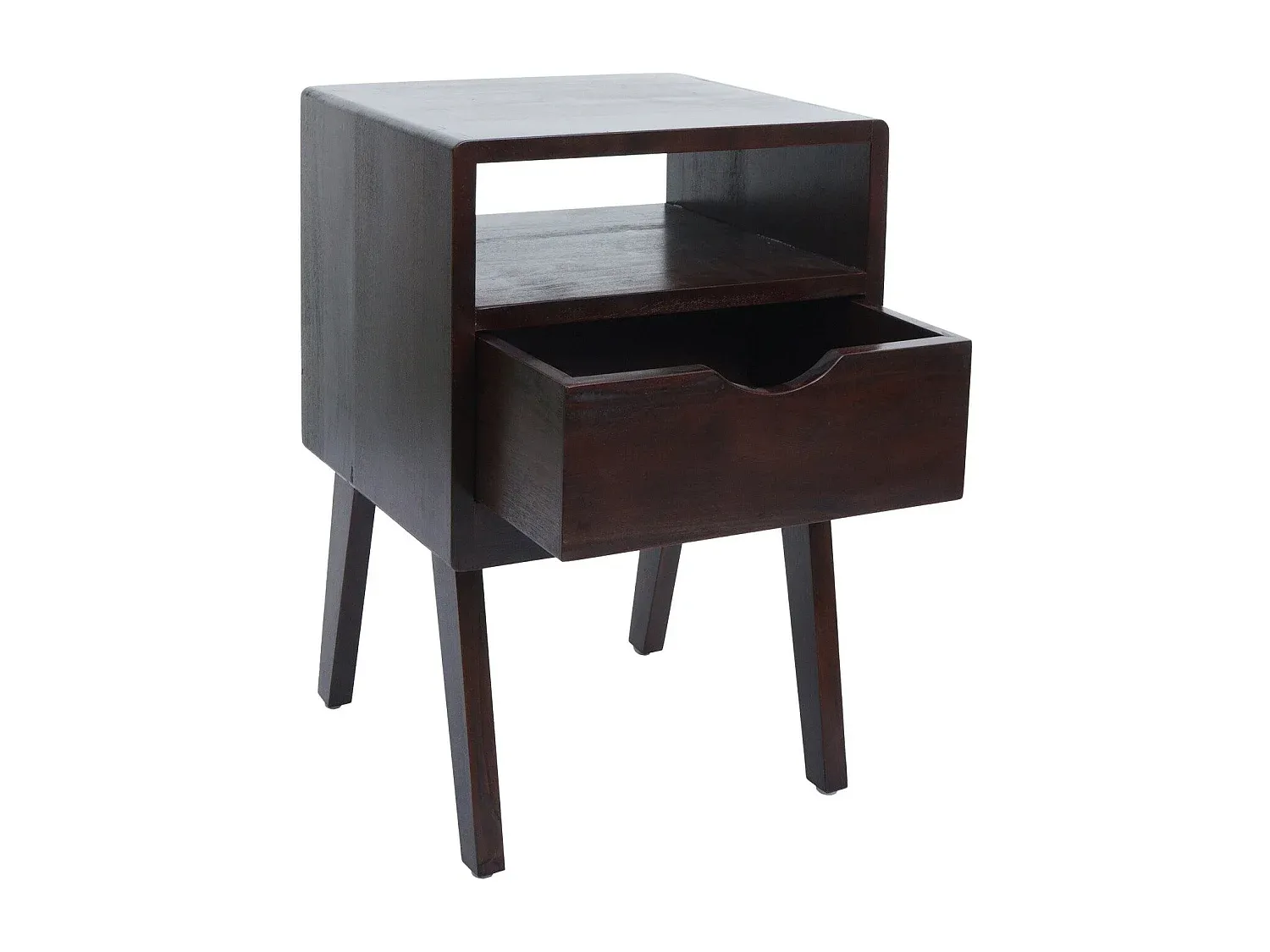 Moderner Beistelltisch aus Holz, dunkelbraun-Basneoion