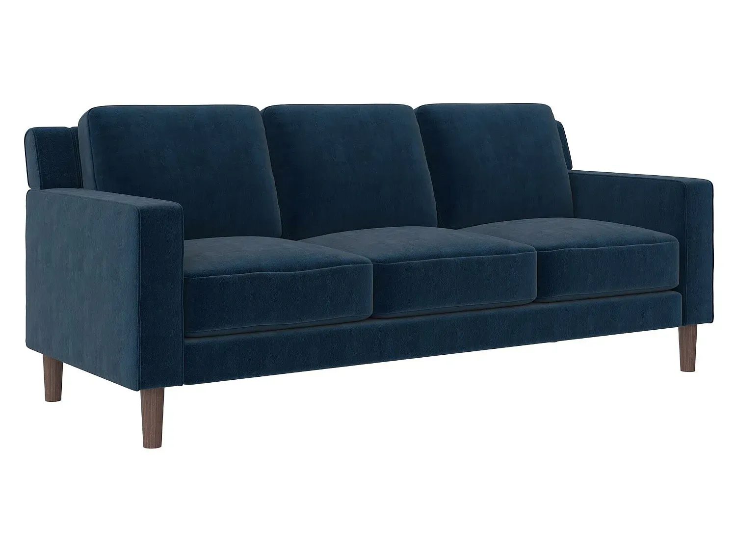 Elegantes 3-Sitzer Sofa aus Blauem Samt-Basneoion