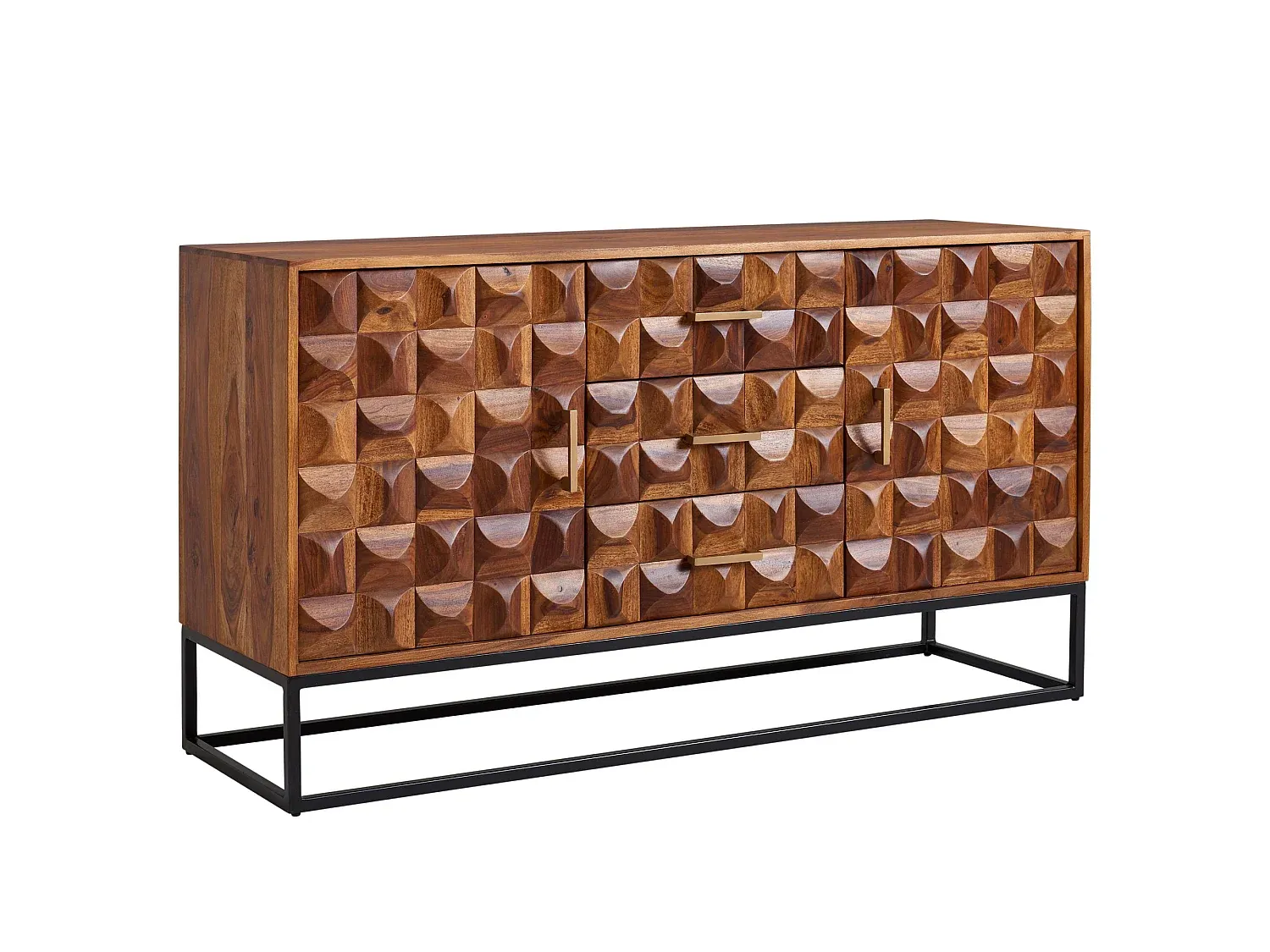 Massive Holzkommode 145x81x45 cm mit modernem Design-Basneoion