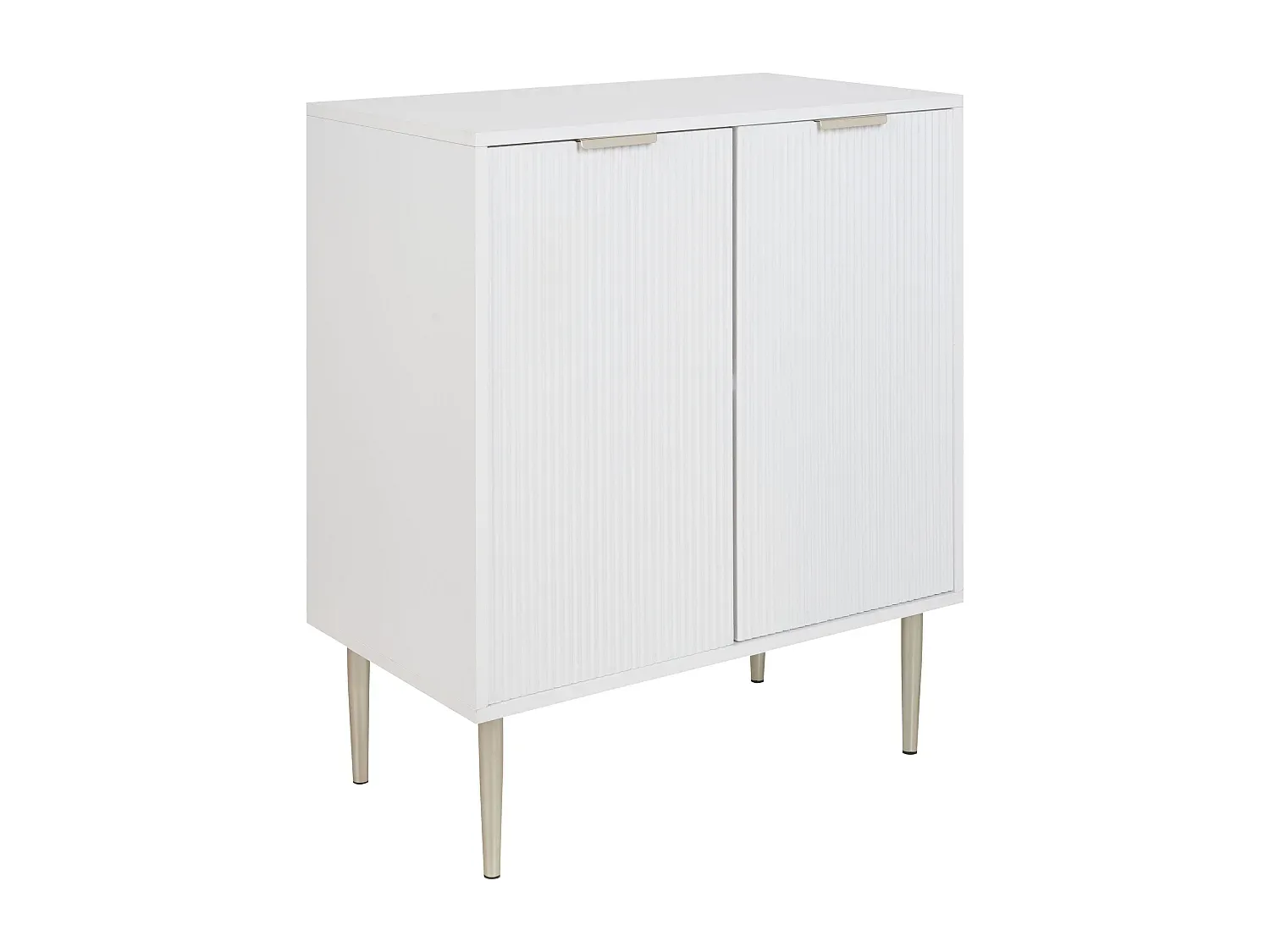 Moderner Sideboard mit weiß-goldenem Design, 2 Türen-Basneoion