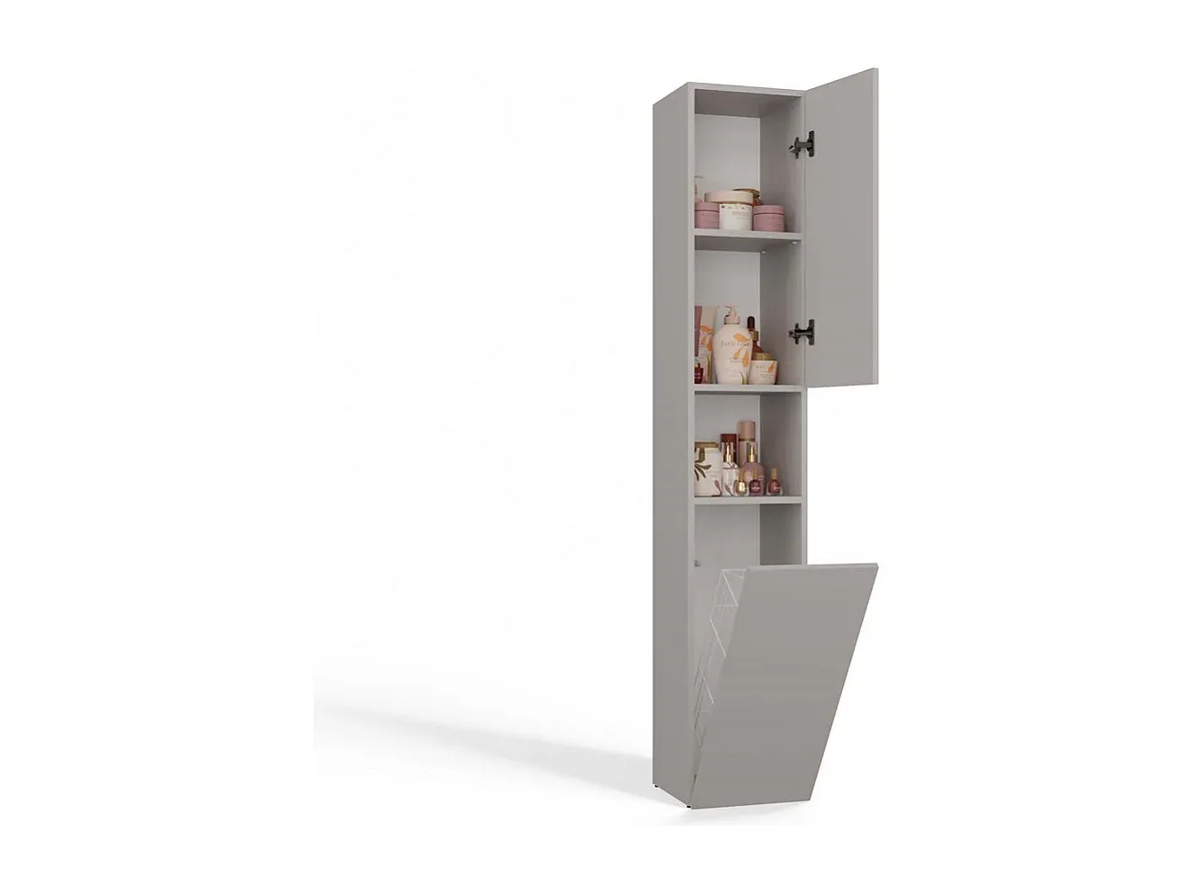 Eleganter Waschplatz mit integriertem Wäschekorb-Basneoion