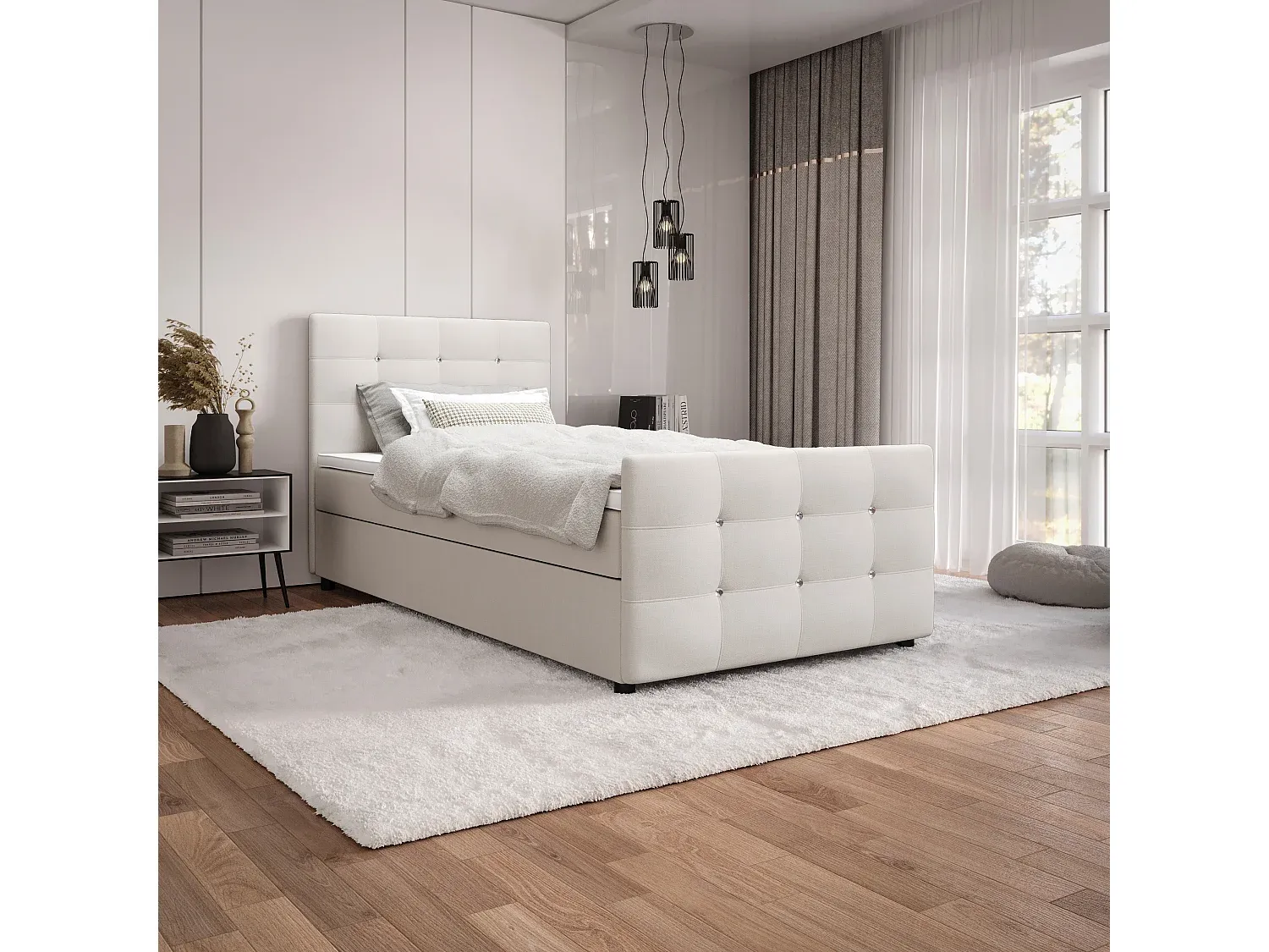 Komfortables Boxspringbett 100x200 für erholsamen Schlaf-Basneoion