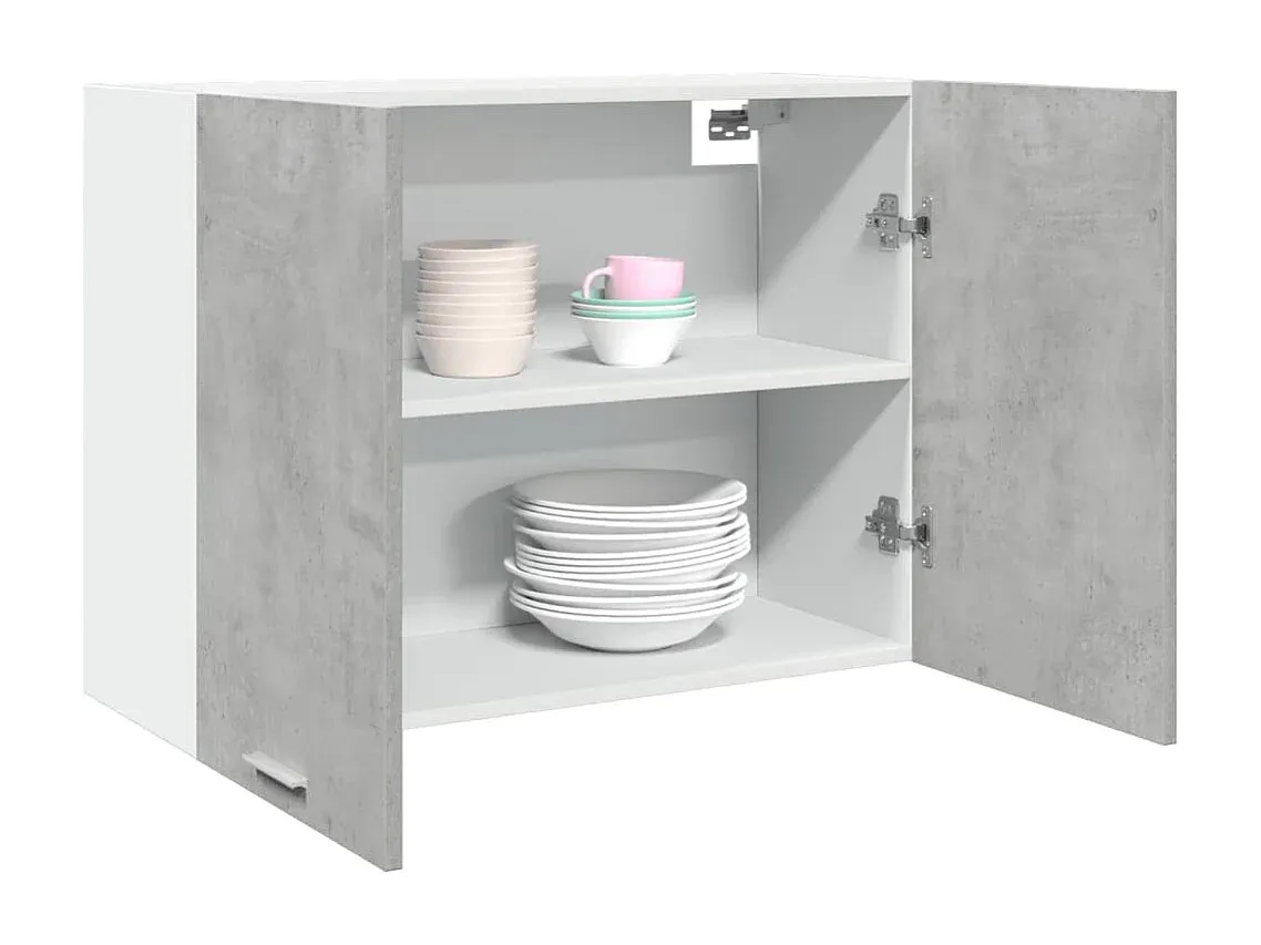 Moderner Hängeschrank in Betongrau 80x31x60 cm-Basneoion