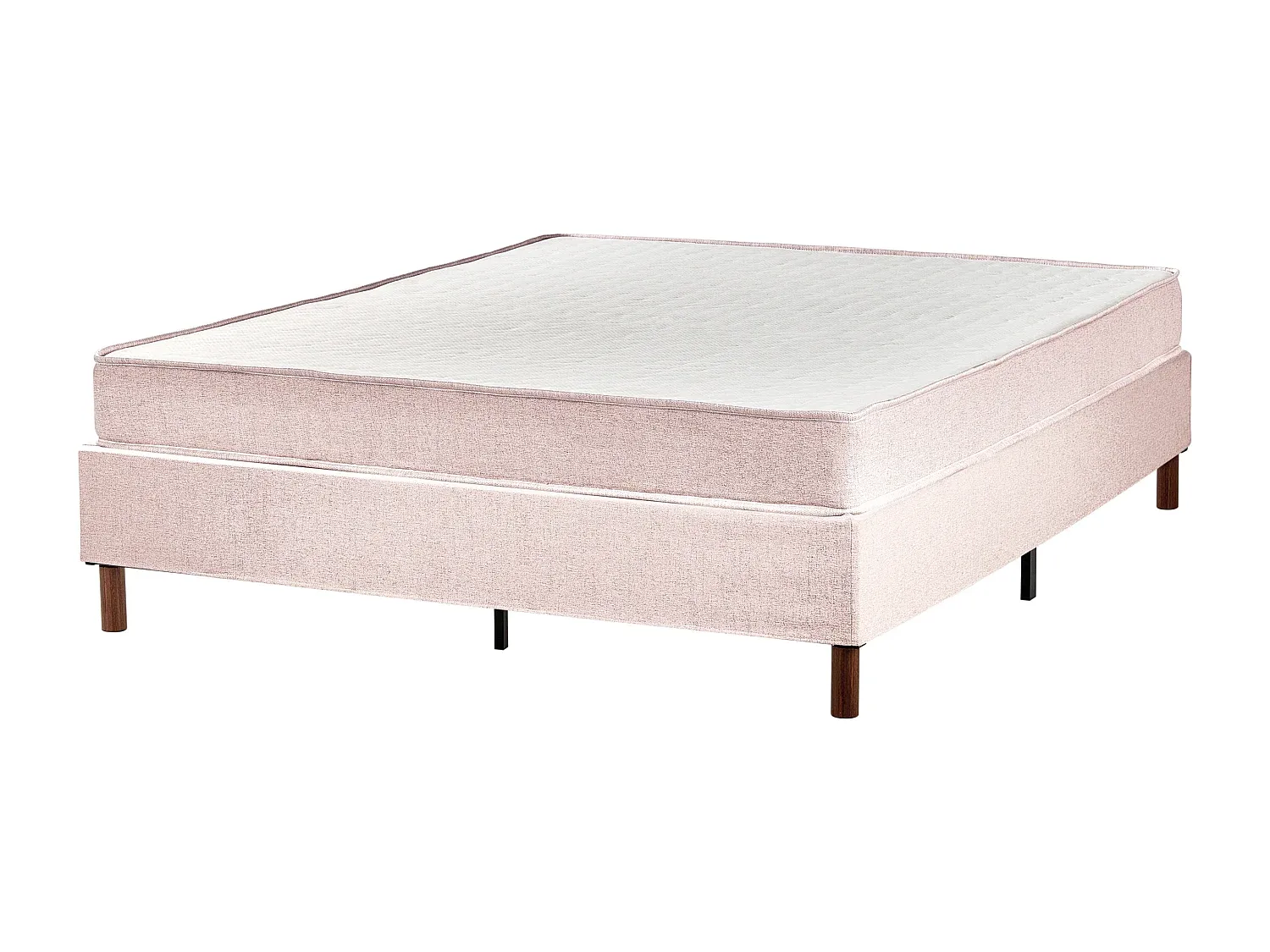 Stoffbett Beige 160x200 cm mit Federkernmatratze-Basneoion