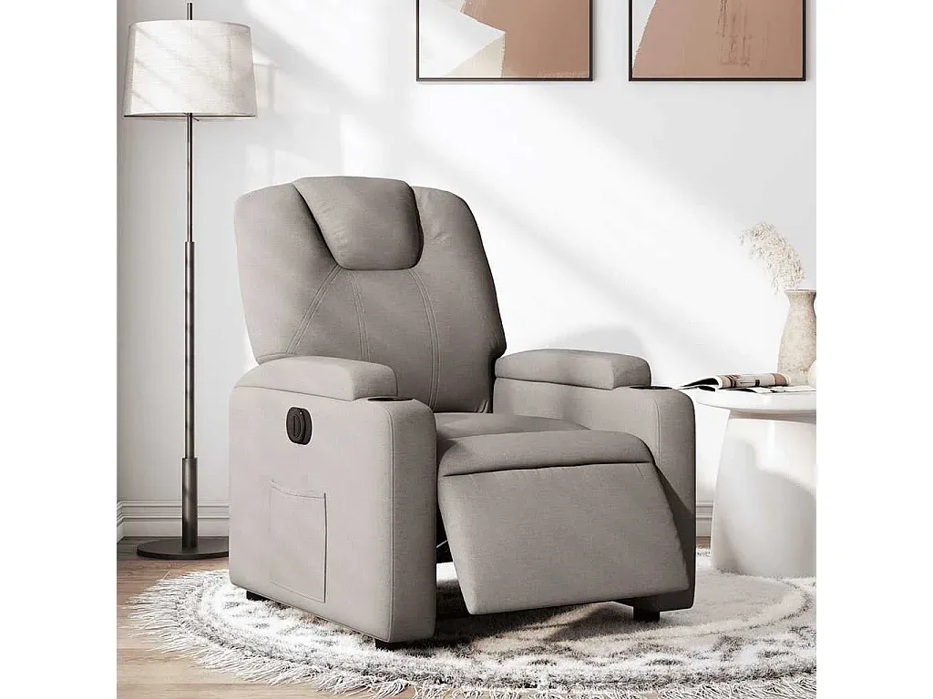 Elektrischer Relaxsessel aus Stoff, Taupe-Basneoion