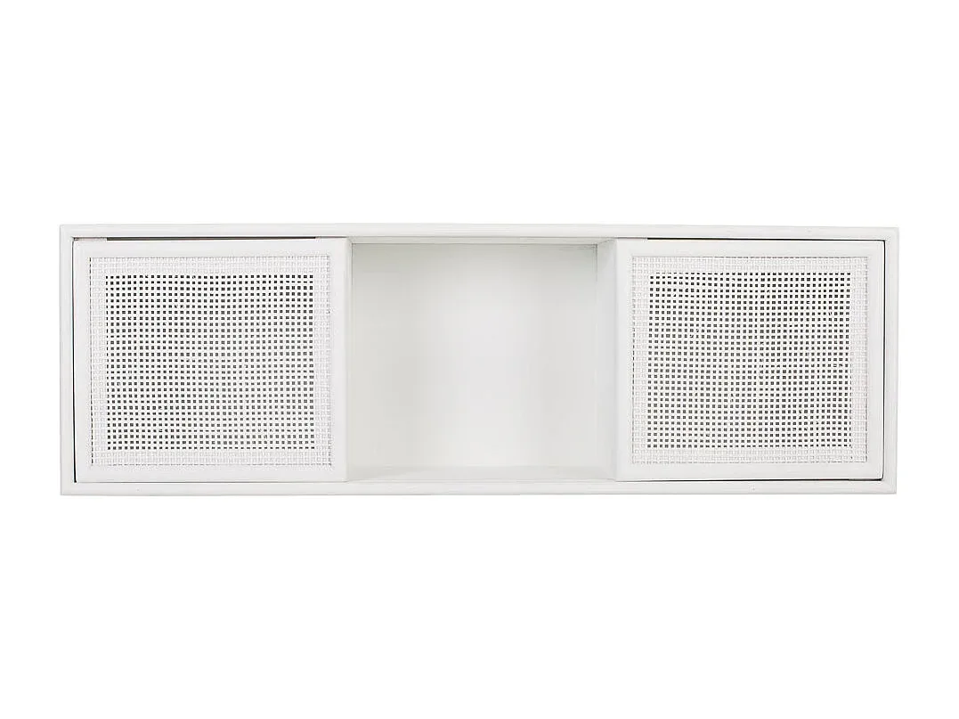 Holzwandregal mit Netzdesign, 81 x 17,5 x 26 cm-Basneoion