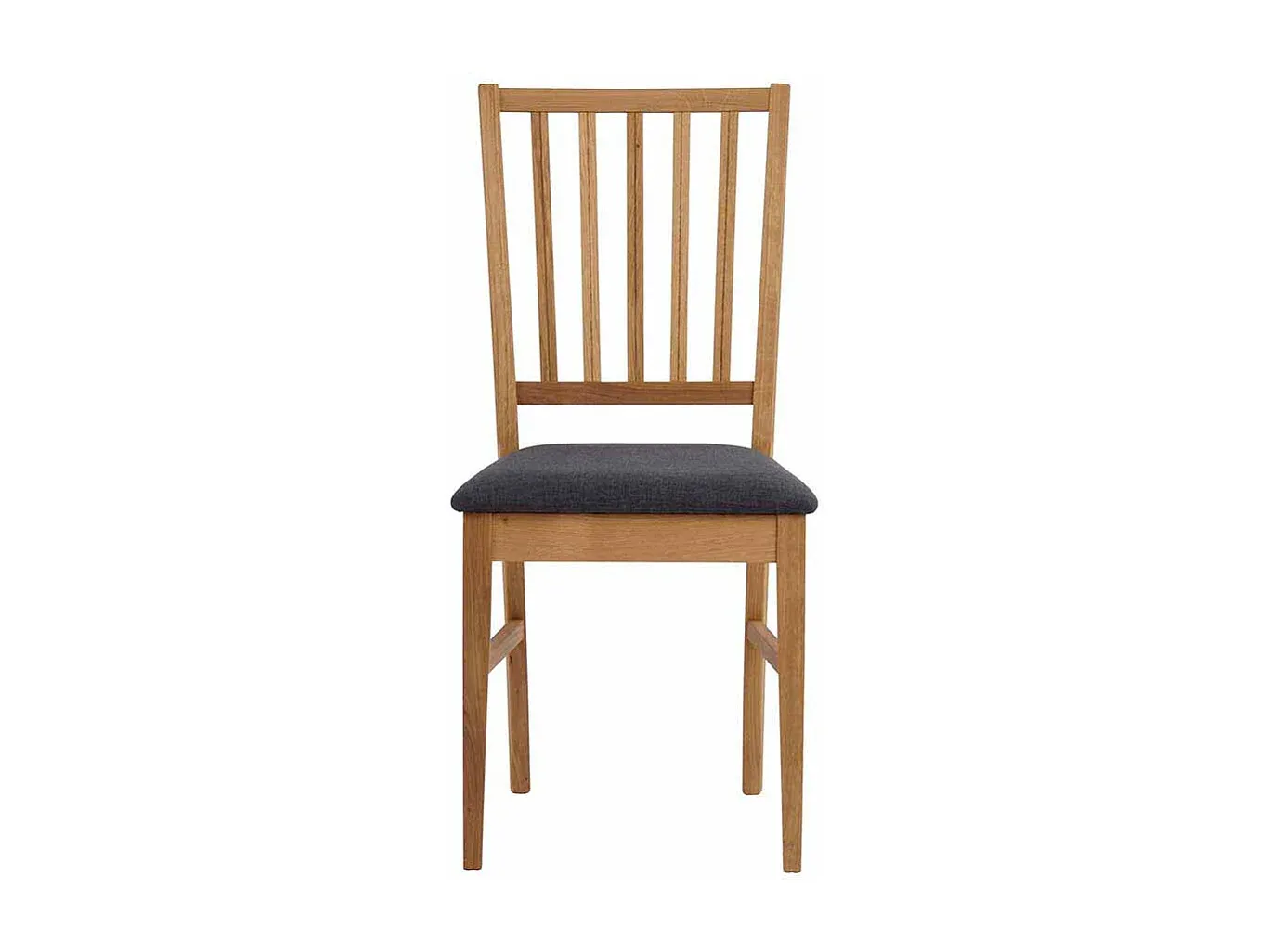 Esszimmerstühle aus Eiche mit grauem Webstoff im 2er-Set-Basneoion