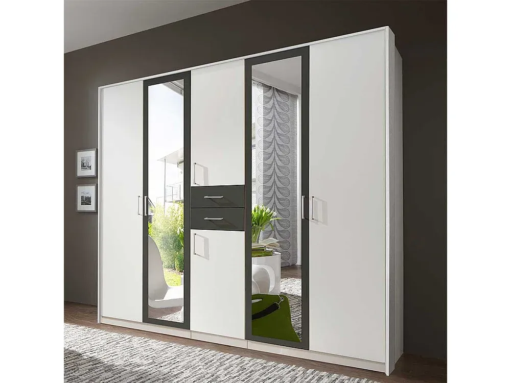 Moderner zweitöniger Kleiderschrank mit Schubladen-Basneoion