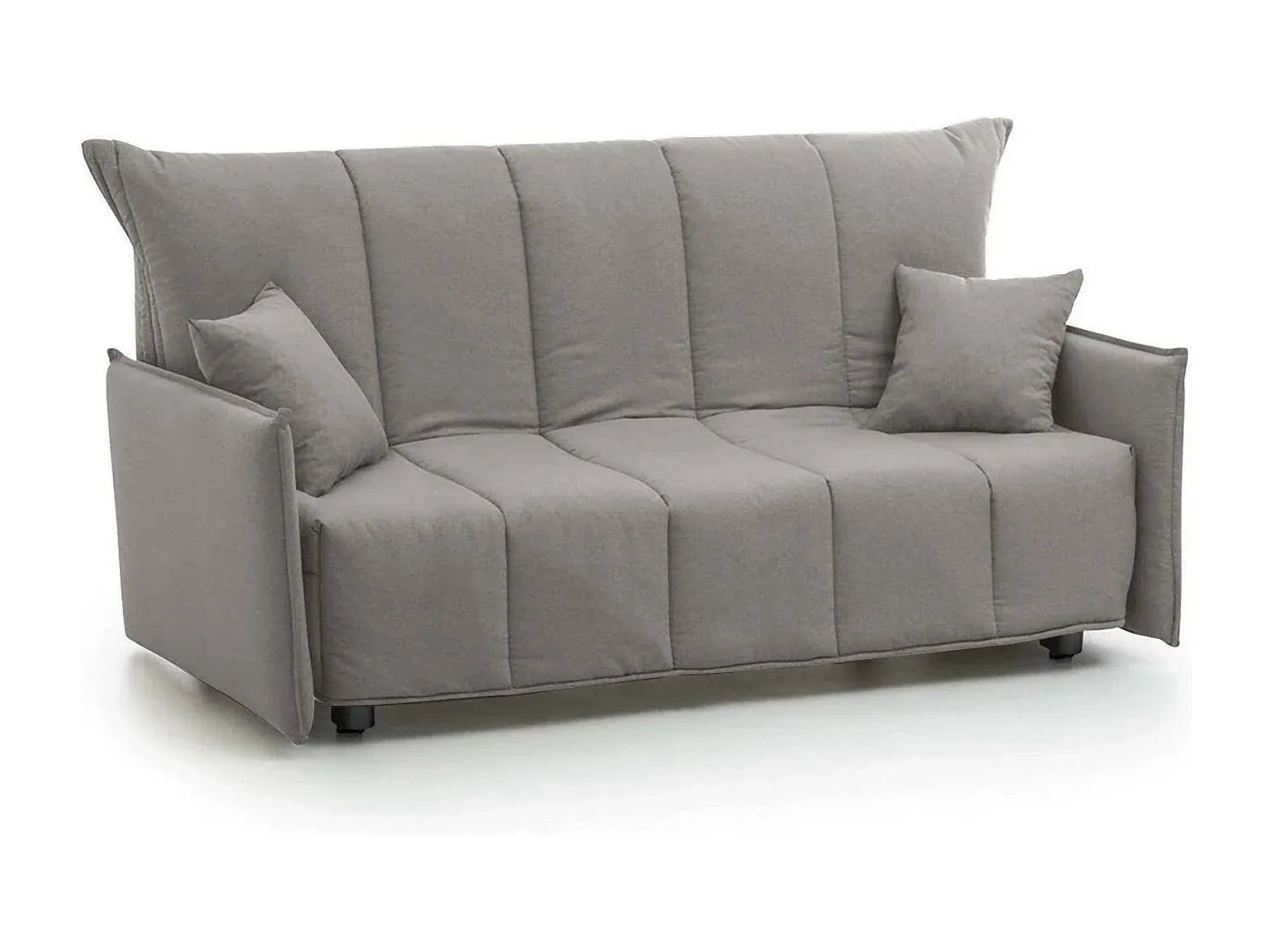 Zweier-Sofa mit Schlaffunktion in Grau, gepolstert mit Trolley-Öffnung-Basneoion