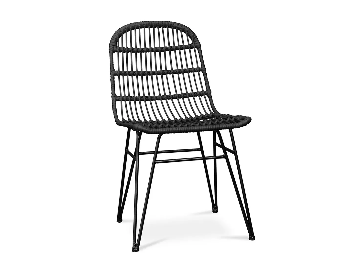 Gewebter Rattanstuhl für Esszimmer im Bohème-Stil-Basneoion