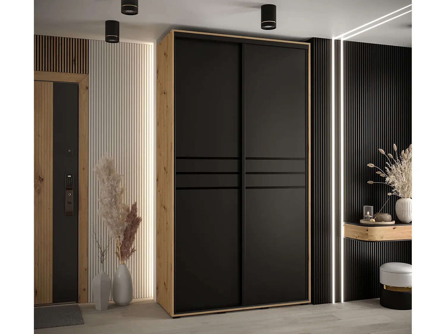 Moderner Kleiderschrank mit Schwebetüren 2-türig-Basneoion