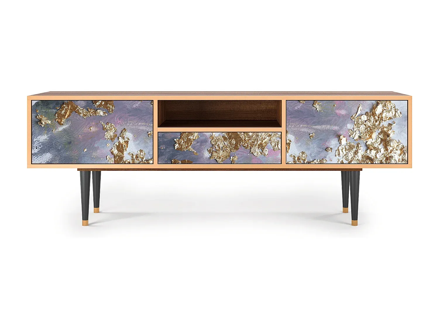 Moderner TV-Schrank mit Walnuss-Oberfläche, 170 cm-Basneoion