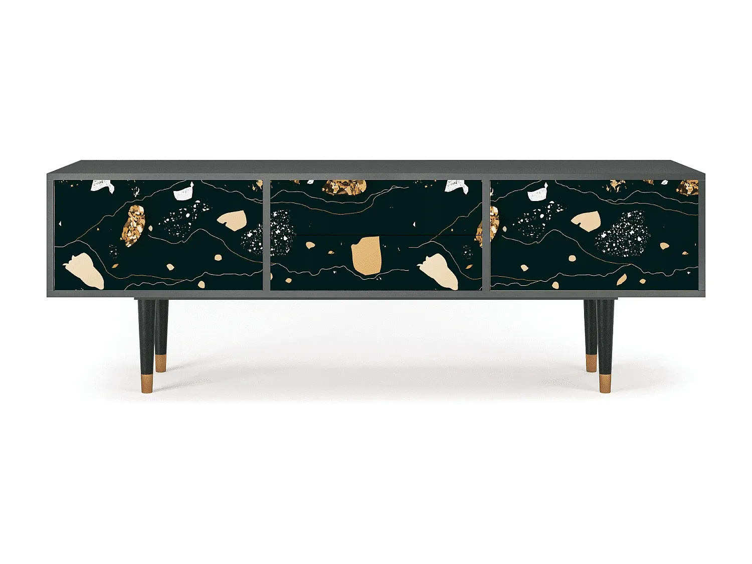 Moderner TV-Schrank in Anthrazit-Basneoion