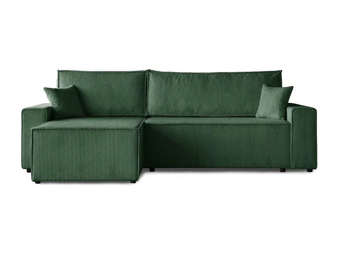 Modulares Ecksofa mit Schlaffunktion in Dunkelgrün-Basneoion