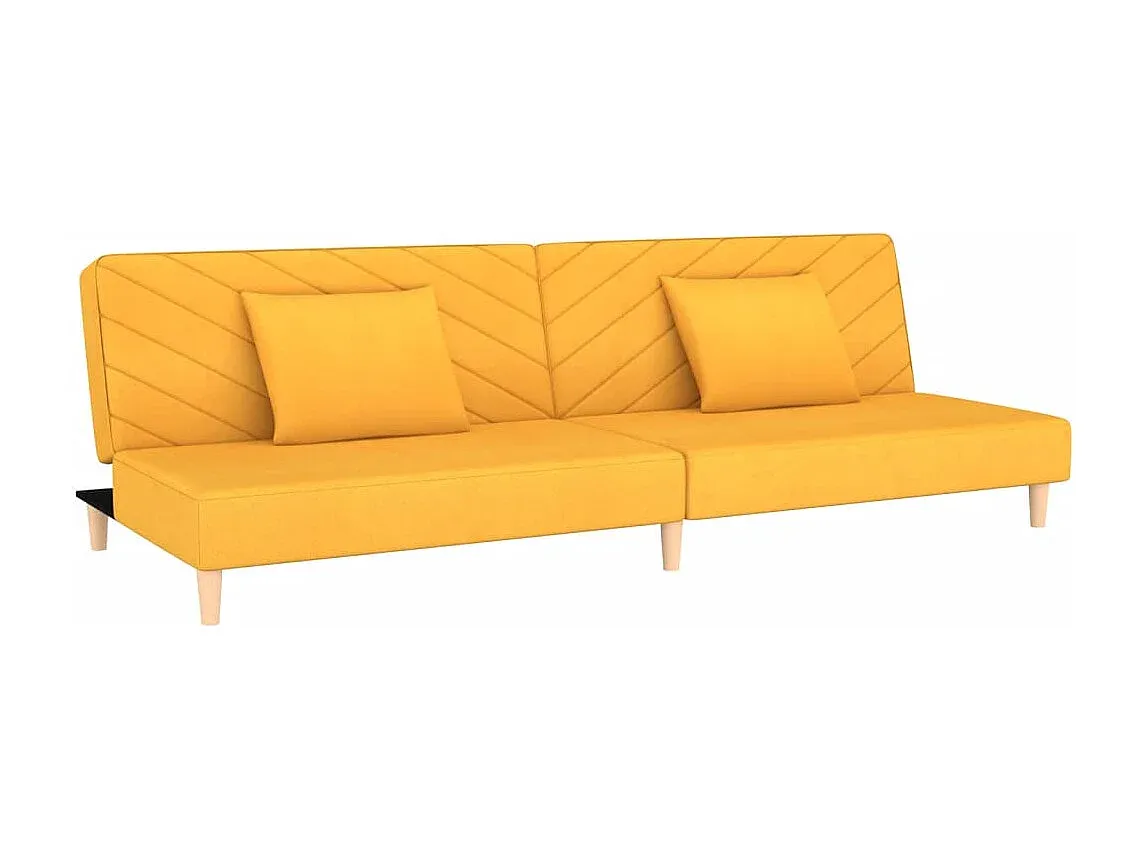 Gemütliches Schlafsofa in Gelb mit zwei Kissen-Basneoion