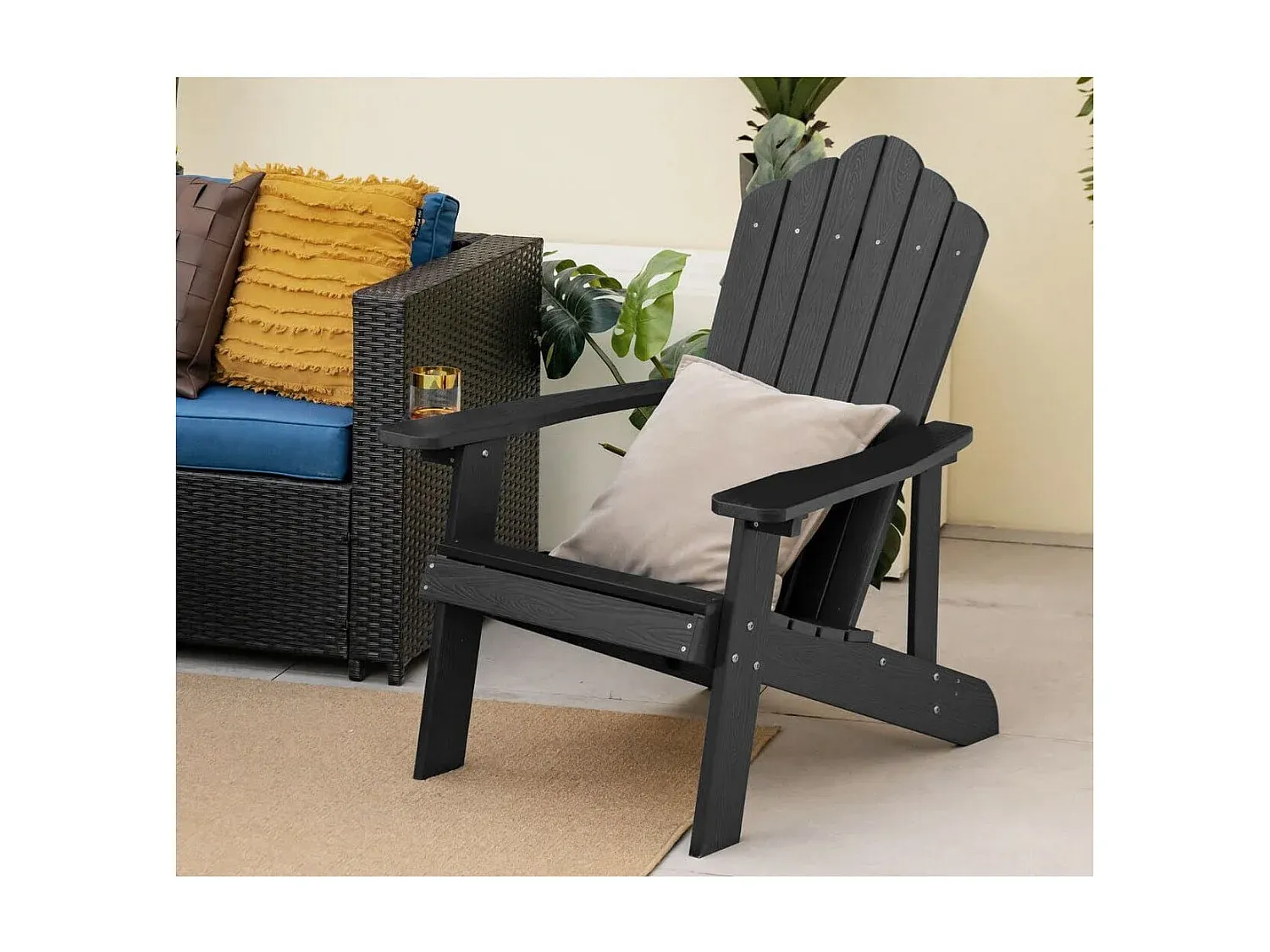 Gartenstuhl aus Holz mit Getränkehalter-Basneoion