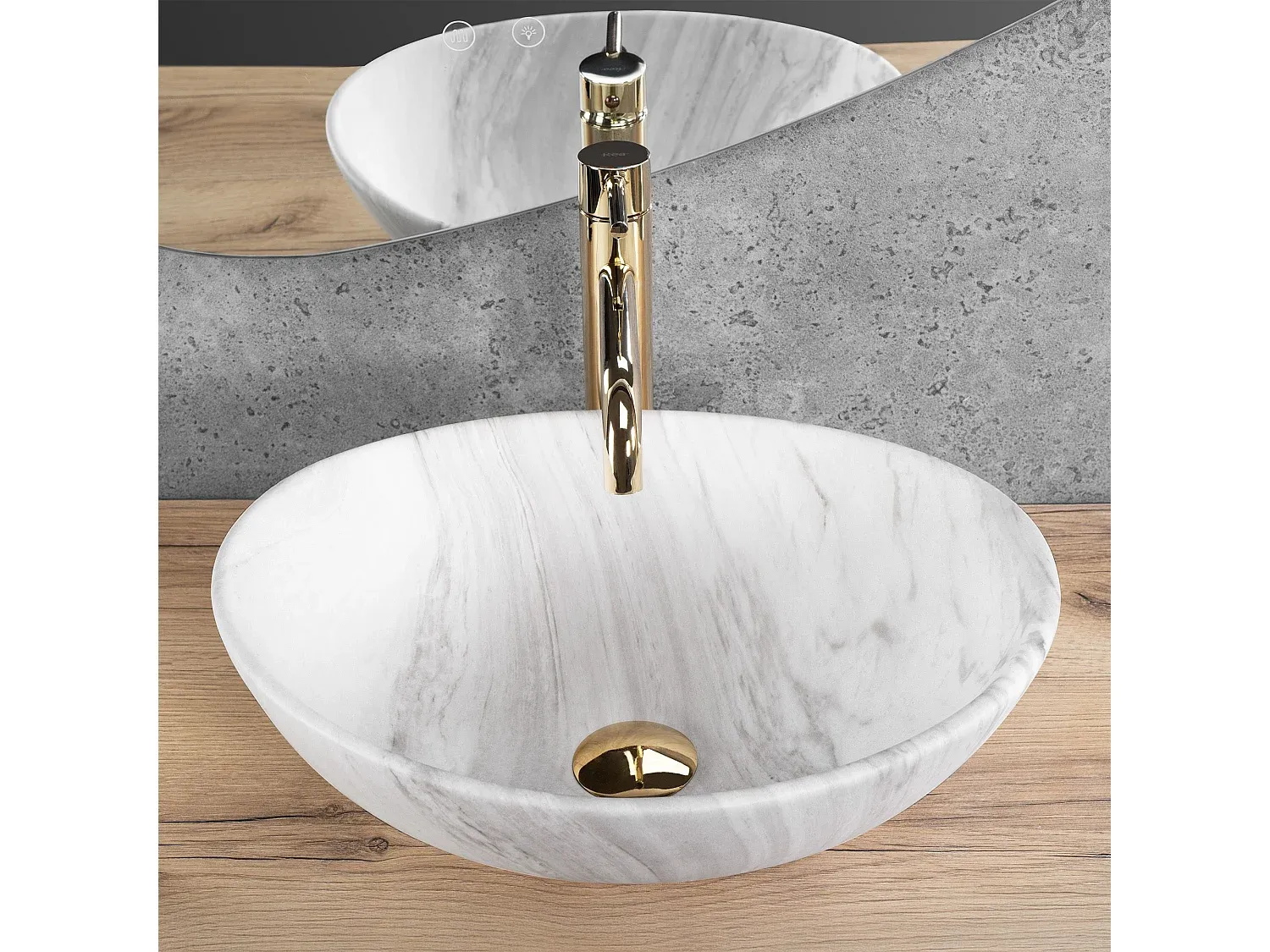 Modernes Waschbecken in Aschgrau-Basneoion