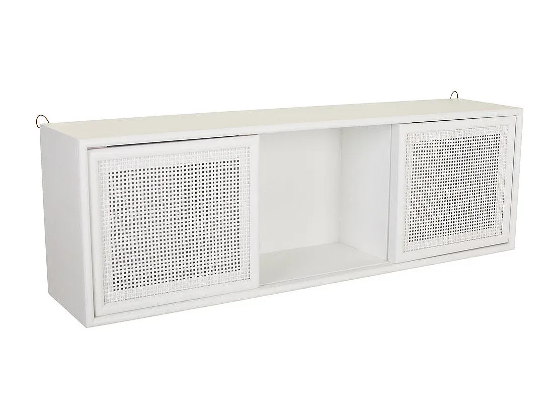 Holzwandregal mit Netzdesign, 81 x 17,5 x 26 cm-Basneoion