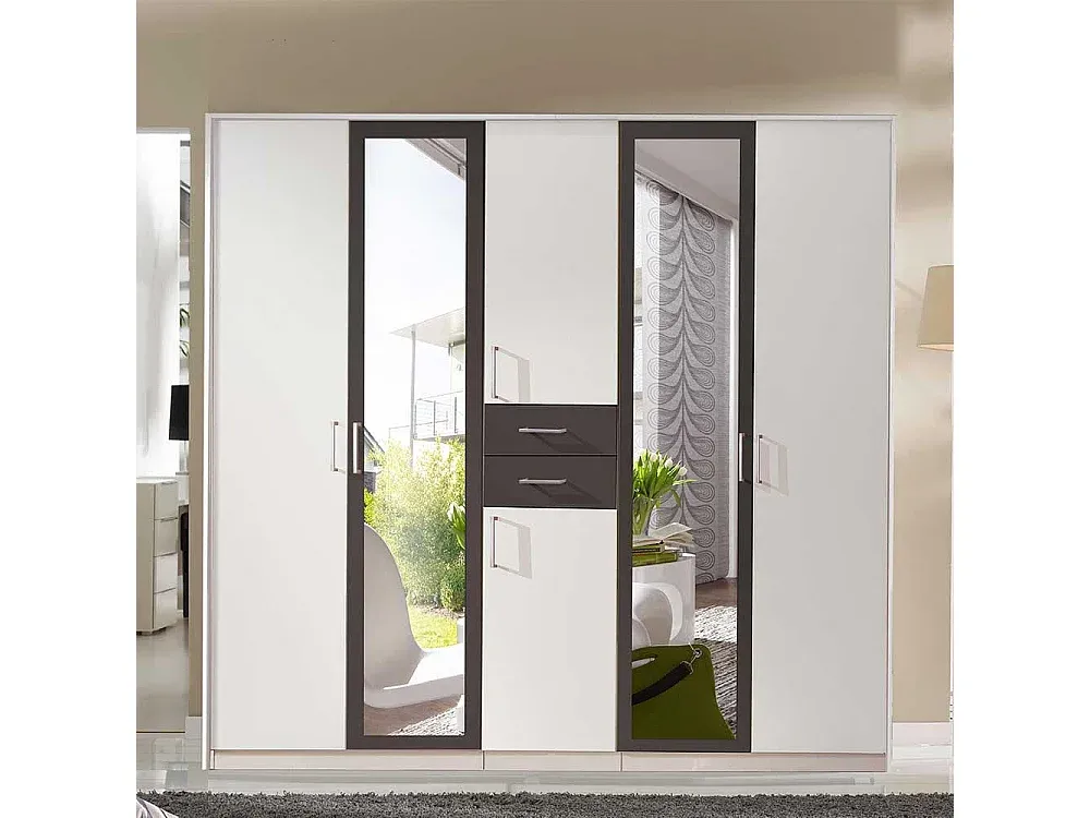 Moderner zweitöniger Kleiderschrank mit Schubladen-Basneoion