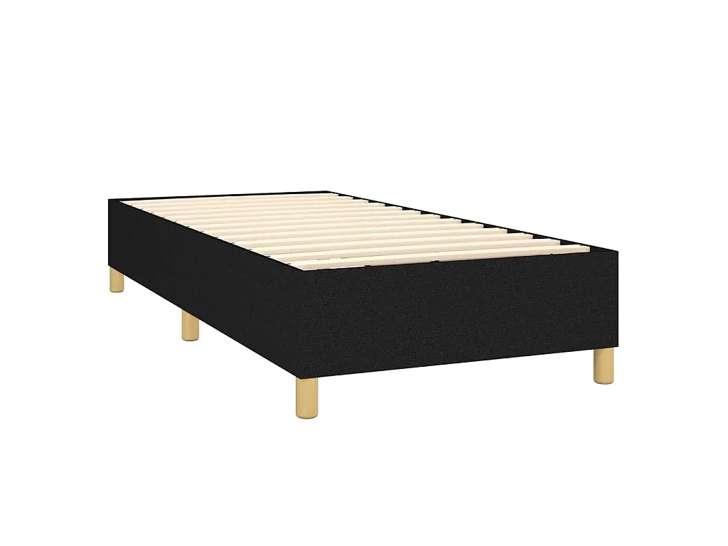 Schwarzes Boxspringbett mit Matratze 80x200 cm-Basneoion