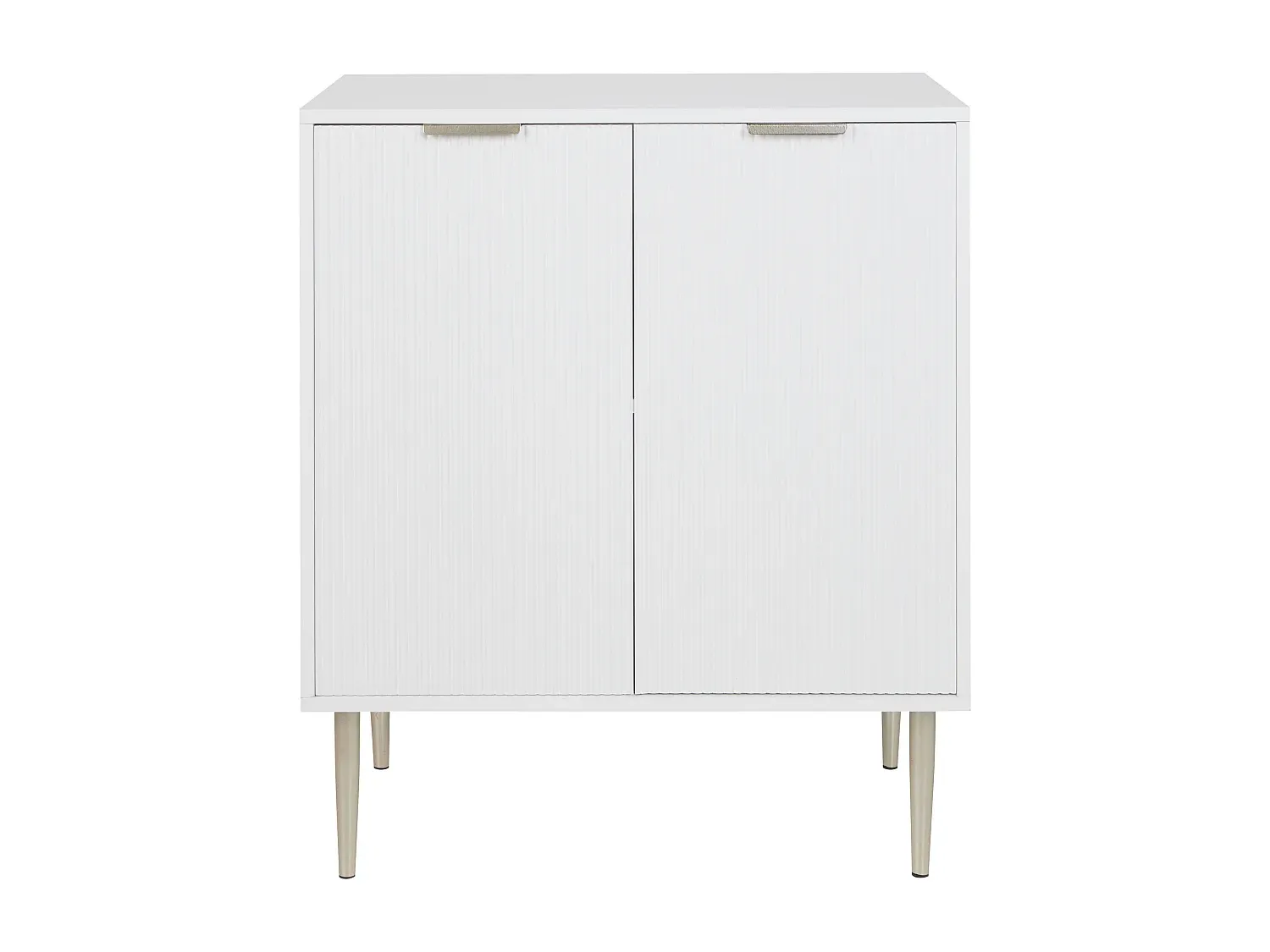 Moderner Sideboard mit weiß-goldenem Design, 2 Türen-Basneoion