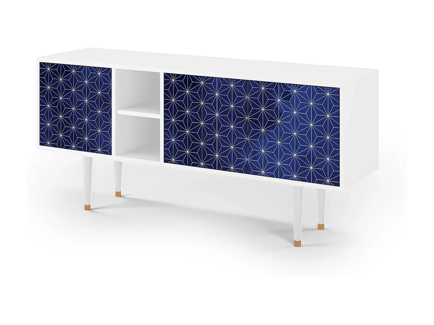 Moderner TV-Schrank mit Stauraum, Weiß-Basneoion