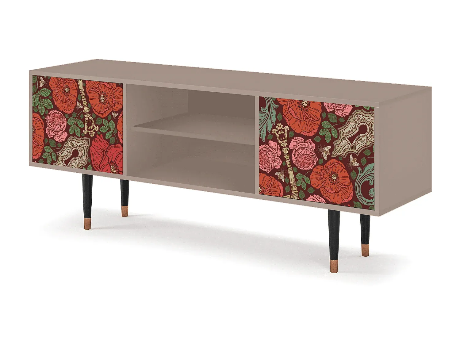 Moderner TV-Schrank mit Stauraum, Holzoptik, Größe 170x69x48 cm-Basneoion