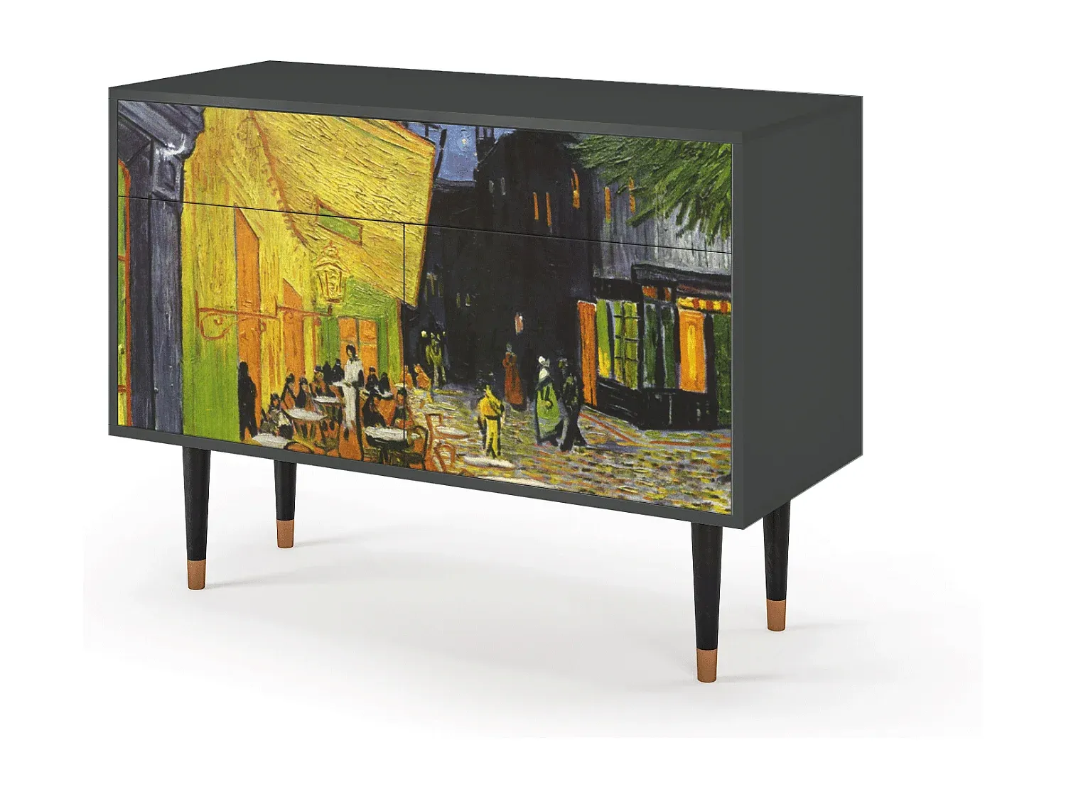 Moderner Sideboard mit großzügigem Stauraum, Anthrazit-Basneoion