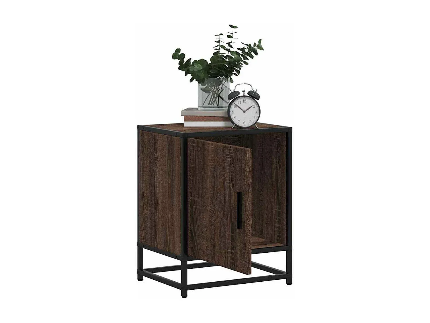 Nachttisch-Set aus Holzwerkstoff in Eichen-Optik, Braun-Basneoion