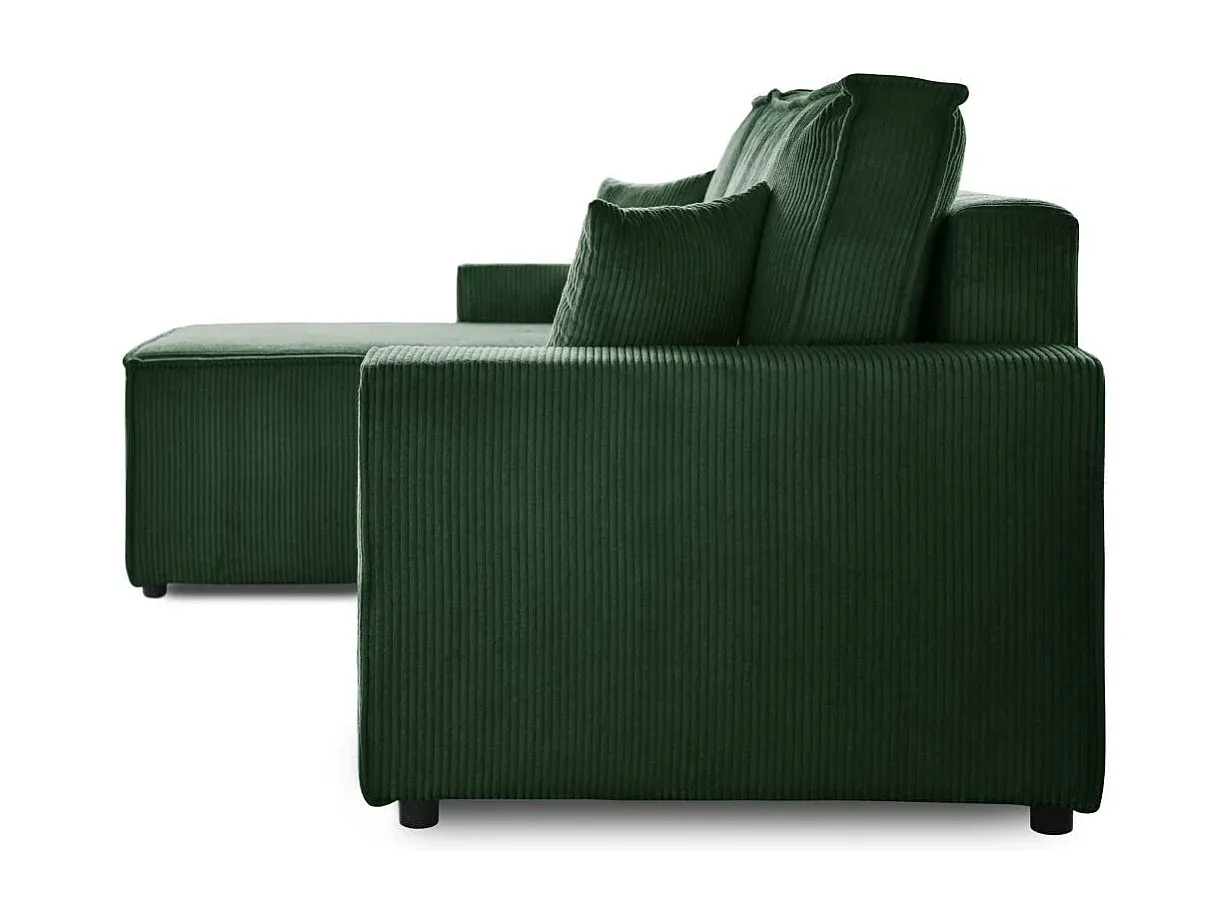 Modulares Ecksofa mit Schlaffunktion in Dunkelgrün-Basneoion